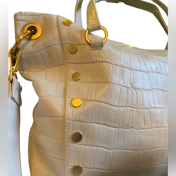 NWT HAMMITT LARGE DANIEL WHITE CROCODILE CROSSBODY SHOULDER TOTE BAG - Picture 2 of 3